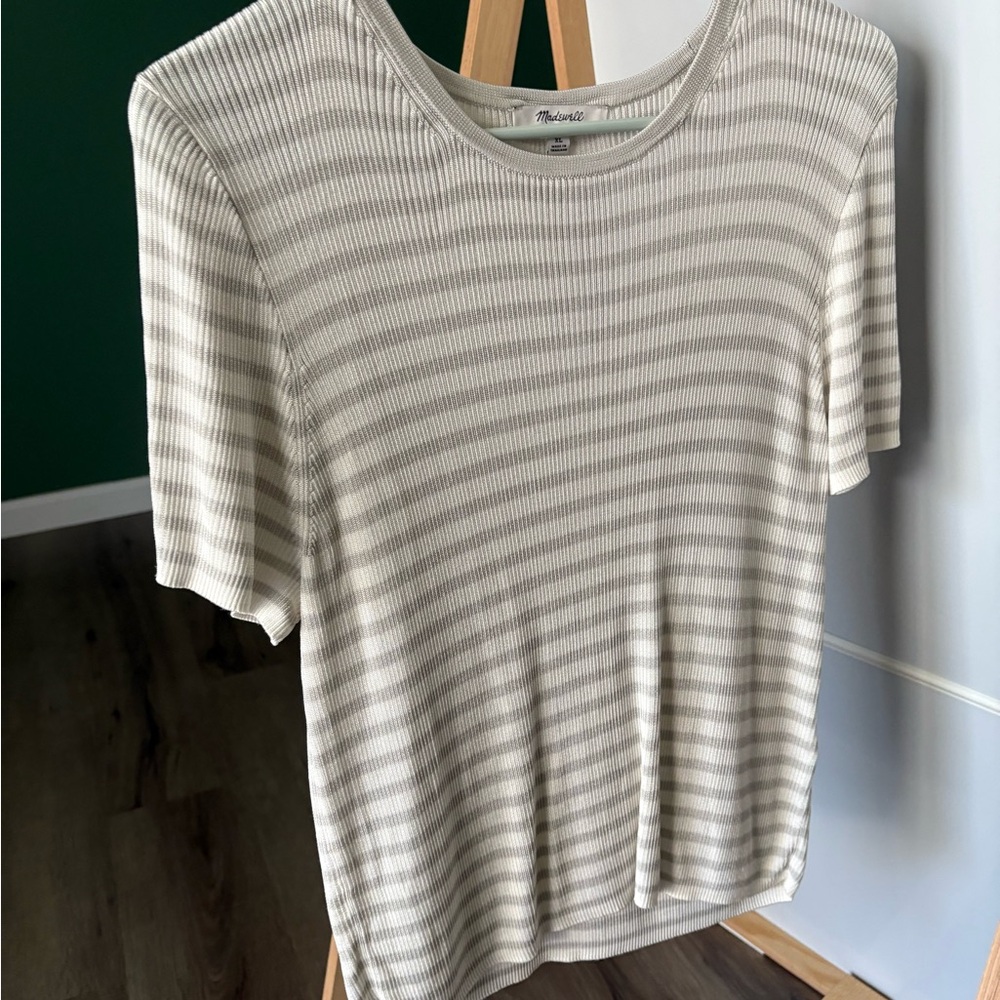 Madewell Striped Cream Top